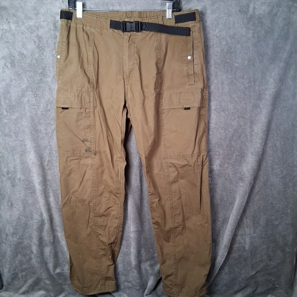 The North Face Ripstop Cargo Pants Mens Size 36 Military Green‎ Belted Inseam 31